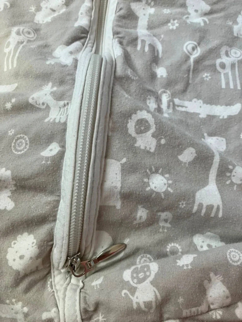 Alvi Summer Cotton Beige Animal Print Sleep Sack - Neutral Safari Design